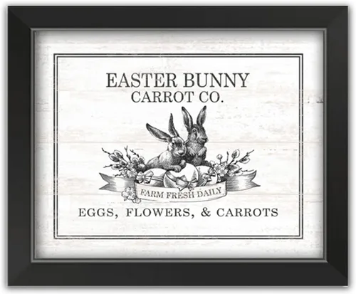 Vista 20 de Carrot Patch Sign 4 11 x 14 Black Framed Print Under Plexiglass