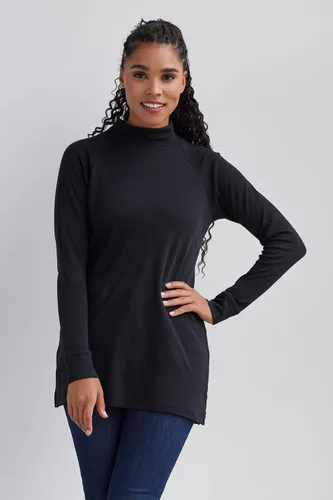 Vista 6 de Fair Indigo Túnica de cuello alto falso 100% algodón orgánico Luxe para mujer