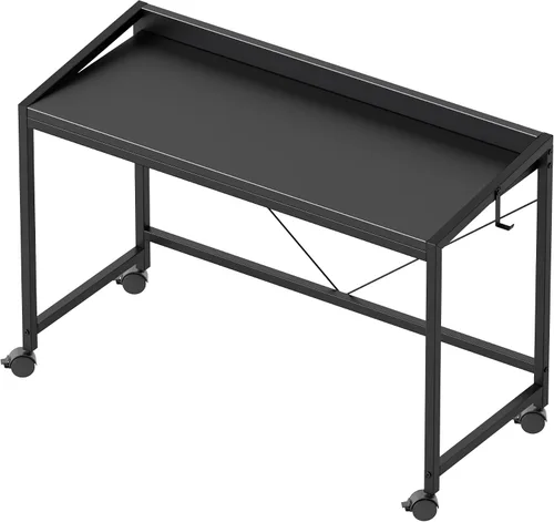 Vista 35 de Mericonia Escritorio de computador, escritorio de juegos para espacios pequeños, mesa moderna de estilo simple para oficina en casa, mesa de estudio
