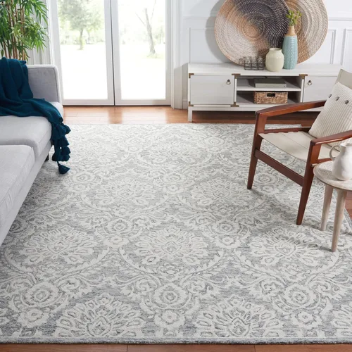Vista 39 de SAFAVIEH Blossom Collection - Alfombra decorativa, 2 x 3 pies, azul y marfil, lana hecha a mano, ideal para zonas de alto tráfico en entrada, sala