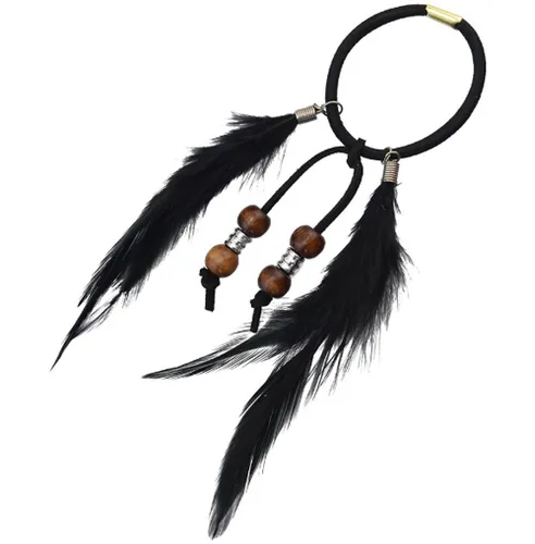 Vista 5 de Suoirblss Juego de 4 bandas para el pelo hippie para mujer, cuerda elástica para el cabello, ligas para coletas, accesorios para el cabello