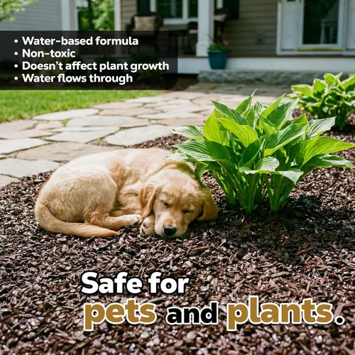 Vista 5 de DOMINATOR Mulch Anchor - Pegamento de mantillo para paisajismo Spray de pegamento para mantillo de goma, virutas de madera, paja de pino, cedro