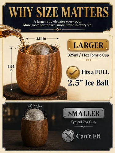 Vista 9 de Father's Day Ideas - Vaso de madera carbonizada real de bourbon de 11 onzas, taza de madera de acacia de alta calidad, aroma ahumado similar a