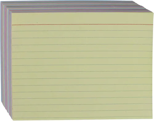 Vista 7 de Amazon Basics Tarjetas de índice rayadas para estudiar y tomar notas, colores neón surtidos, 3 x 5 pulgadas, 300