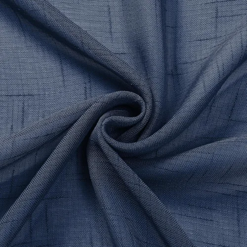 Vista 7 de Aiyufeng 2 paneles de cortinas traslúcidas azul marino de 24 pulgadas de largo, cortinas cortas de lino para cocina, cortinas para ventana pequeña