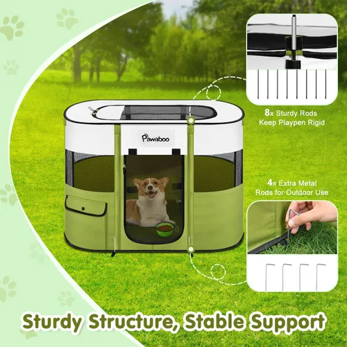 Vista 4 de Pawaboo Jaula para corralito para perros para interiores y exteriores A-Verde Aguacate