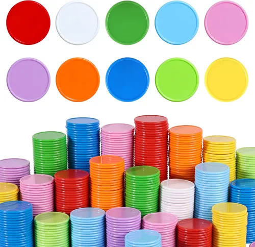 Vista 8 de Fichas de póquer plásticas de 1,45 pulgadas para fichas de juego Fichas de juego de cartas de póquer a granel