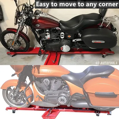 Vista 2 de Widow Cruiser-Dolly - Rodillo de acero para motocicleta, motor rojo para ATV y garaje, rollo resistente (1,250 libras), rojo