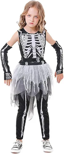 Vista 6 de Seasons Disfraz de esqueleto fantasma para niñas de Halloween