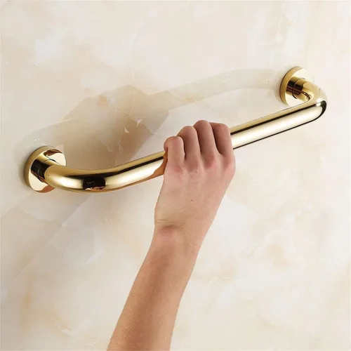 Vista 7 de WINCASE Barras de agarre doradas para ducha, mango de ducha de bañera, pasamanos de inodoro de 12 pulgadas de latón macizo para seguridad con Oro 12