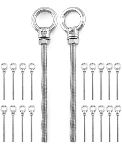 Vista 20 de QWORK Cáncamos roscados, paquete de 5, 3/4" x 4" tornillos de acero inoxidable de grado marino para hombro