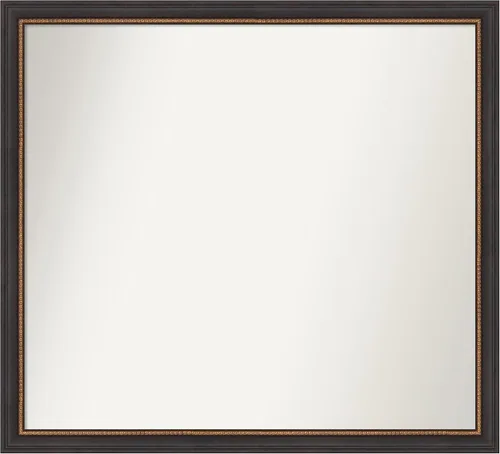 Vista 105 de Amanti Art Espejo de baño negro para sobre el fregadero, 23 x 23 pulgadas, espejo cuadrado negro Ashton, marco de madera tradicional mediano, se
