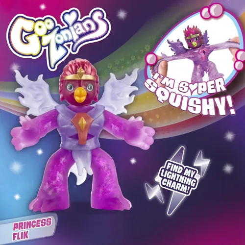 Vista 2 de GOOZONIAN Hero Pack Princess FLIK. Juguete elástico y blando para niñas. Descubre encantos ocultos. Figuras de acción coleccionables. Regalo