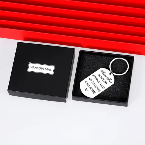 Vista 5 de VANLOVEMAC College Student Gifts Stocking Stuffers for Teen Boys Girls Don't Do Stupid Shitkeychain Christmas Brithday Gifts