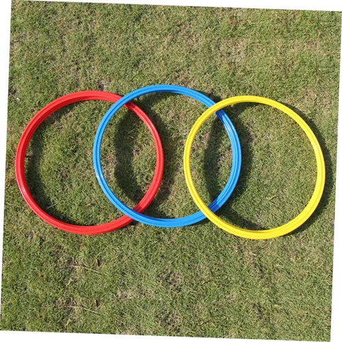 Vista 7 de BESPORTBLE Juego de pies 9 anillos de agilidad de fútbol en círculos de entrenamiento amarillo, rojo y azul