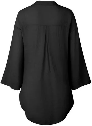 Vista 68 de Camisas de manga larga con botones para mujer, asimétricas, casuales, con cordones, túnica de gran