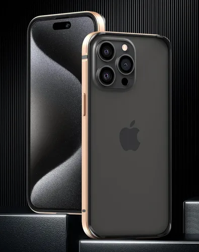 Vista 8 de Funda delgada de metal para iPhone 15 Pro Max de 6.7 pulgadas, interior de TPU suave + parachoques chapado en metal, compatible con carga