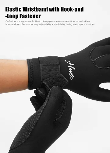 Vista 2 de Hevto Guantes de buceo de neopreno de 0.118 in GBS para hombres y mujeres, guantes de buceo impermeables para mantener el calor en agua fría