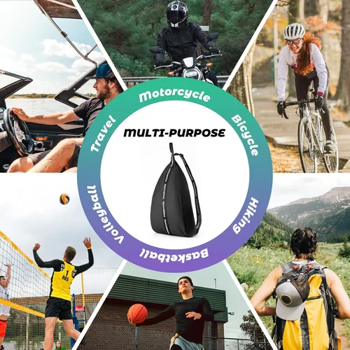 Vista 6 de ROCKBROS Mochila para casco de motocicleta, impermeable, ligera, mochila reflectante de gran capacidad para motocicleta, ATV, motocross, color negro