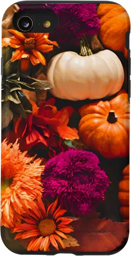 Vista 18 de Funda con temática de otoño para iPhone 16, diseño de calabaza, niña, mujer, diseño vintage de otoño