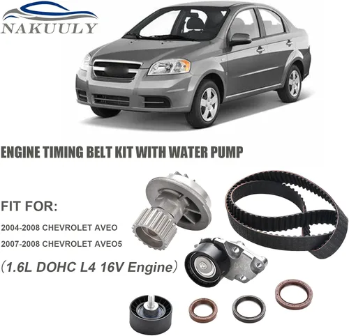 Vista 3 de Kit de correa de distribución con bomba de agua compatible con Chevy Aveo 1.6L L4 2004-2008