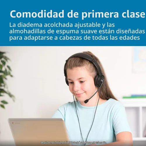 Vista 3 de Kensington Auriculares USB de alta fidelidad con micrófono (K97601WW), color negro
