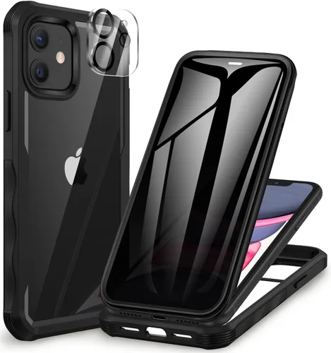 Vista 109 de CENHUFO Funda de privacidad para iPhone 11 Pro, funda de cuerpo completo con protector de pantalla de privacidad de vidrio templado 9H integrado