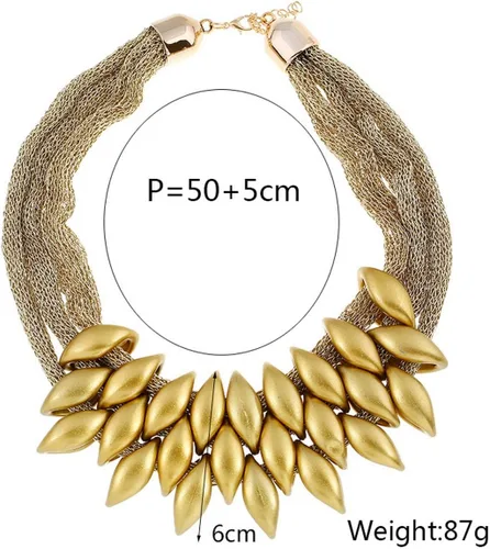 Vista 4 de Chunky Layered Tassel Choker Jewelry Sets for Women Girls,African Bib Tribal Collar Necklace,Huggie Hoop Circle Earrings and Shiny Cubic Zirconia