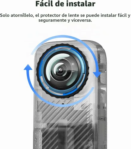 Vista 8 de Insta 360 X4 - Funda de aluminio con marco de metal, protector de lente con tapa de lente de silicona, protector de pantalla para cámara Insta360 X4