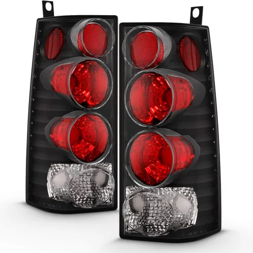 Vista 5 de AmeriLite juego de luces traseras de freno negras de repuesto para furgoneta Chevy Express GMC Savana - lado del pasajero y del conductor