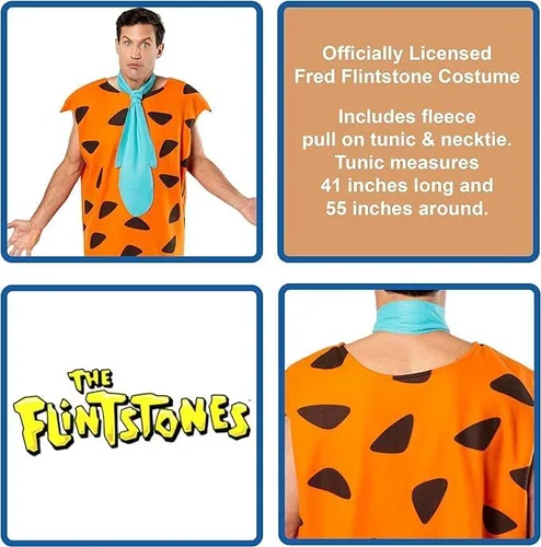 Vista 2 de Rubies Fred Flintstone (The Flintstonestm) - XL NaranjaNegroAzul