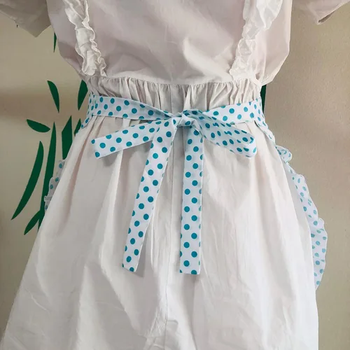 Vista 4 de LSparhes Delantales para mujer con bolsillos, estilo vintage, retro, sexy, bonito, jardín, cocina, cocina, sirvienta, cintura