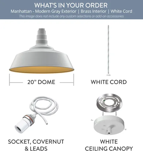 Vista 52 de Steel Lighting Co. Manhattan Warehouse Light Colgante montado en el techo Cúpula de 20 pulgadas vástago de 12 pulgadas Luz de granero