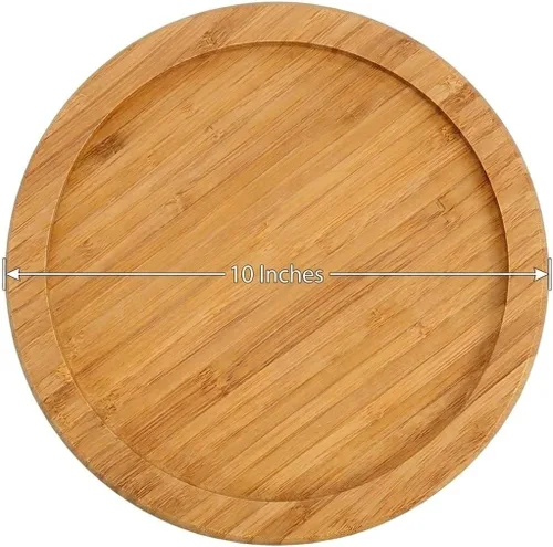 Vista 2 de YBM Home Bambú de madera antideslizante Lazy Susan Giratoria Completamente Giratoria para Armario de Despensa