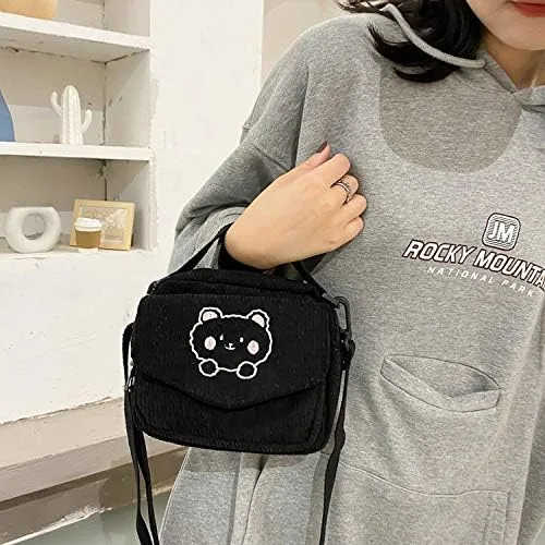 Vista 4 de GGOOB Bolso bandolera y cartera Kawaii - Bolso de pana