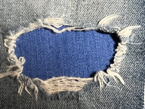 Vista 9 de Parches de mezclilla elástica negra súper resistente para planchar - de Holey Patches (tamaños surtidos) (1-5" x 8")