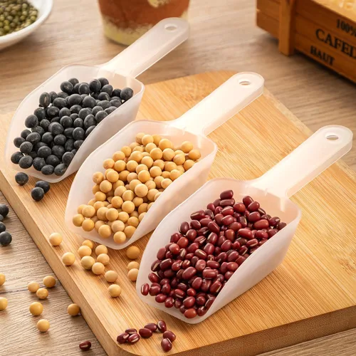 Vista 5 de 18 cucharas transparentes esmeriladas antiarañazos para barra de helado de caramelo, cucharas de 6.5 pulgadas para contenedores de almacenamiento