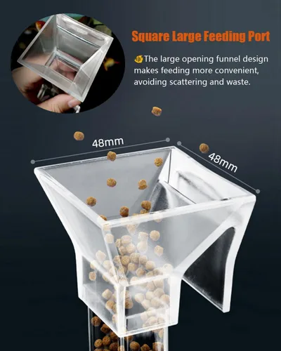 Vista 5 de KINGYEENUO Juego de alimentador de camarones - Kit de tubo de alimentación de peces de acuario con anillo de alimentación, cepillo de limpieza, tubo