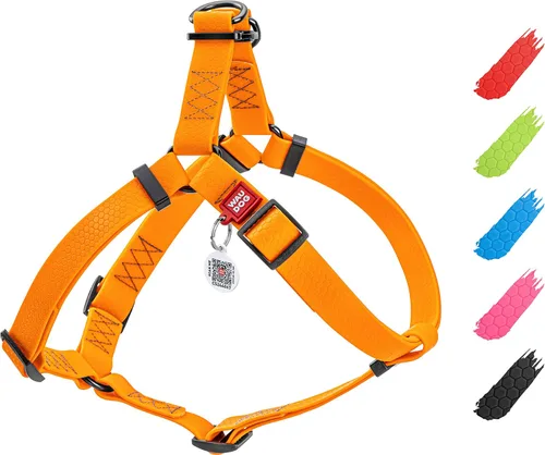 Vista 15 de WAUDOG Juego de arnés y correa impermeable para perro de 6 pies, ajustable, resistente con cierre de metal duradero y placa QR para perro