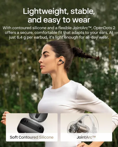 Vista 5 de SHOKZ OpenDots 2 - Auriculares con clip de oreja abierta, color negro