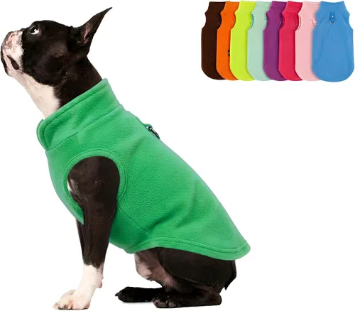 Vista 14 de JACKO & CO - Chaleco de forro polar para perro con anillo de correa - Suéter suave, cálido y ligero para perros pequeños y medianos, cachorros