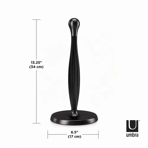 Vista 3 de Umbra Tug - Portarrollos de papel toalla moderno de una mano, negro