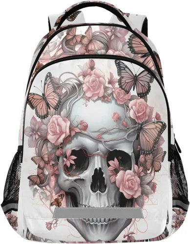 Vista 9 de ALAZA Divertidas mochilas de viaje para computadora portátil, mochila escolar para hombres, mujeres, adolescentes, niños, 33, Pugs de dibujos Pugs