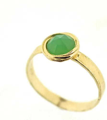Vista 8 de Anillo de oro de piedras preciosas, anillo de piedra chapada en oro de 14 quilates, anillo de piedra apilable, anillo de oro de piedra pequeña