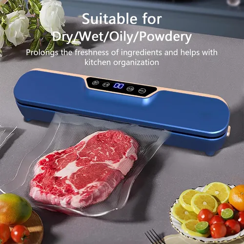 Vista 5 de Sellador al vacío de alta calidad, potente succión de 62 kPa, operación con un solo toque, luces indicadoras LED, sellador al vacío para alimentos