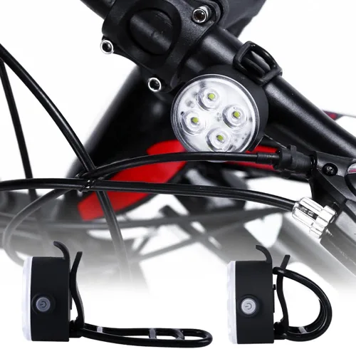 Vista 3 de 2 unids USB recargable bicicleta luz, luces de bicicleta para montar por la noche alto brillo modo de iluminación ajustable bicicleta montaña 2