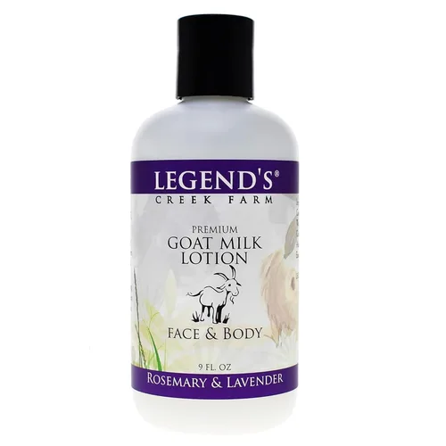Vista 6 de Legend's Creek Farm Goat Milk Lotion - Loción corporal hidratante de leche de cabra para cuerpo, manos y cara, 9 onzas hidratantes corporales