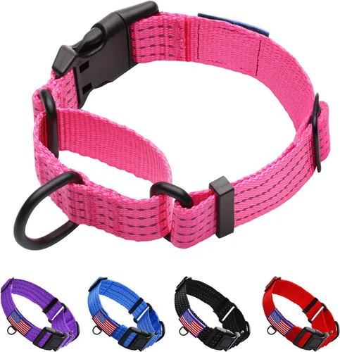 Vista 11 de Collar Martingale para perros de entrenamiento. Collares reflectantes ajustables con hebilla, sin tirones, evita que se resbalen, para perros