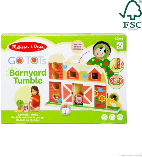Vista 6 de Melissa & Doug GO Tots Tumble de Granja de Madera con 4 Discos - Certificado FSC