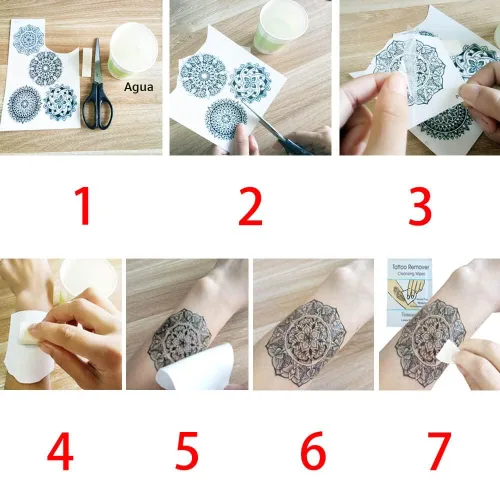 Vista 4 de GLARYYEARS Más de 150 tatuajes temporales negros pequeños, tatuajes de manos y rostros, para hombres y mujeres, diseño de serpiente, diseño